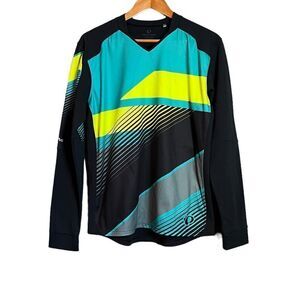 Pearl Izumi v neck fleece patterned sweater. Size medium